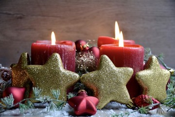 Adventskerzen - vierter Advent - Christmas card
