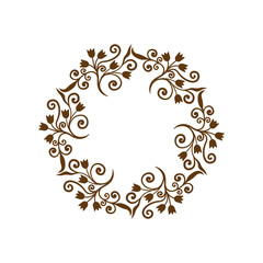 Circle pattern. Decorative lace ornament. Vector illustration.