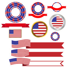 Banners and ribbons American vector