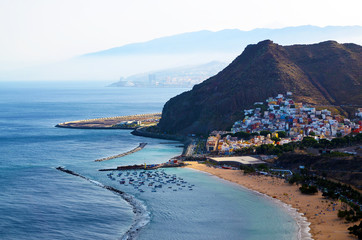 View on Las Teresitas beach near Santa Cruz de Tenerife in the north of Tenerife, Canary Islands, Spain.