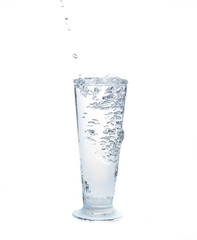 Drink water on white
