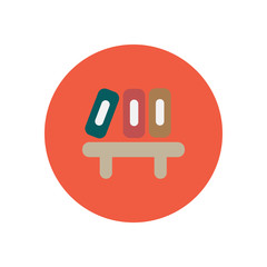 stylish icon in circle office folders on shelf