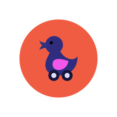 stylish icon in color circle duck toy 