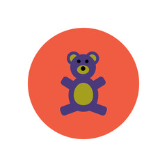 stylish icon in color circle toy bear 
