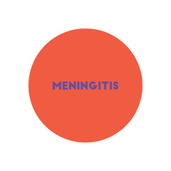stylish icon in color circle text meningitis