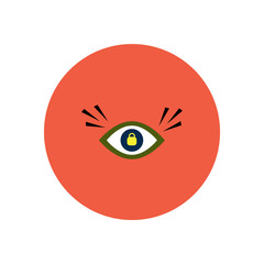 stylish icon in color circle eye problems