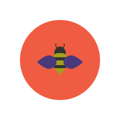 stylish icon in color circle Honey bee 