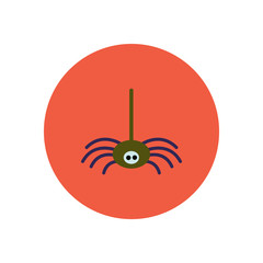 stylish icon in color circle spider insect 