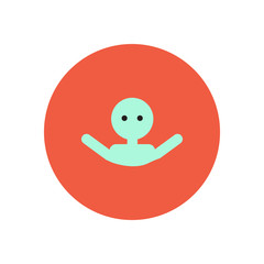 stylish icon in color circle man swimmer 