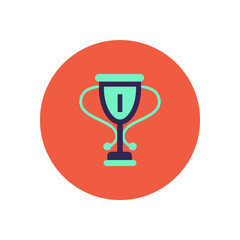 stylish icon in color circle cup winner 
