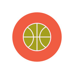 stylish icon in color circle Basketball ball 