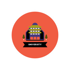 stylish icon in color circle building university 