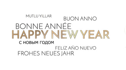 multilingual happy new year background