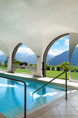 Fototapeta na wymiar Indoor swimming pool of a villa