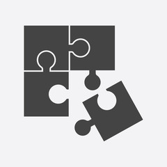 Puzzle icon flat illustration