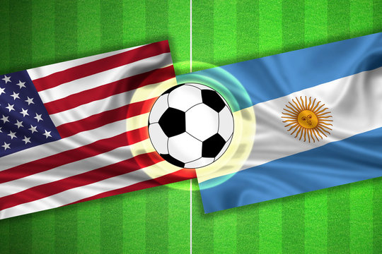 USA / United States of America - Argentina - Soccer field with ball