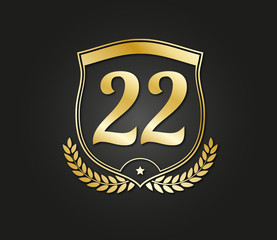 22 shield gold
