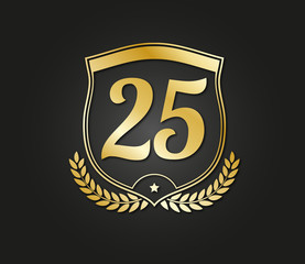 25 shield gold