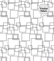 Black and white geometric pattern with  square, abstract background, vector pattern