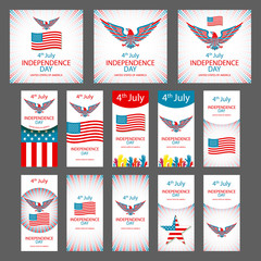 Happy USA Independence Day - Fourth of July - July 4th Vector Set