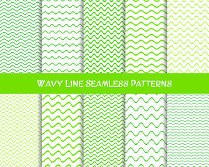 Vector wavy line seamless patterns