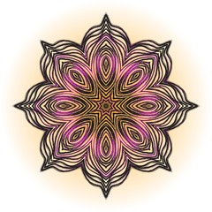 Ornate flowers henna colors vector mandala in indian style