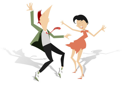Dancing man and woman 