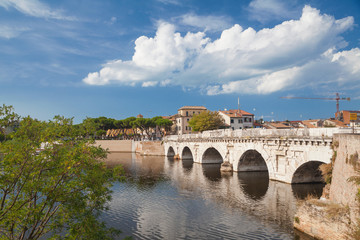  Bridge of Tiberius in Rimini, Italy
