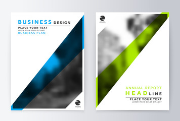 Flyer cover design green and blue. Template brochure. Flyer annual report layout. Presentation template, business flyer a4 green and blue.