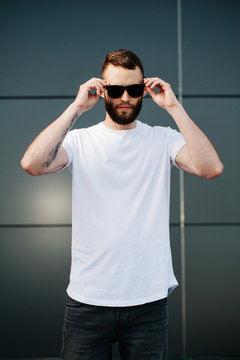 white blank t-shirt with space for your logo
