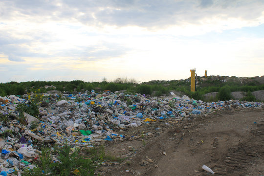 Large garbage dump outside of the city