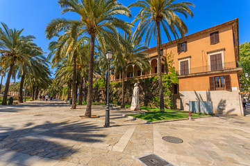 Historic buildings in old town of Palma de Mallorca, Spain