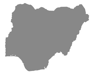 Nigeria in Grau (einzeln)