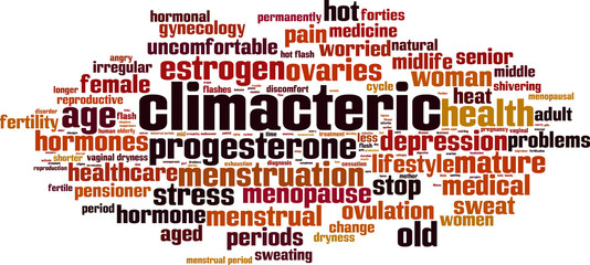 Obraz premium Climacteric word cloud concept. Vector illustration