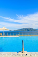 Swimming pool on coast of Kefalonia island, Greece