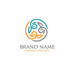 leaf ornament logo vector