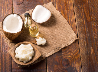 coconut oil and fresh coconut