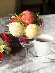 sorbet cold bright bowl berry glass fruit