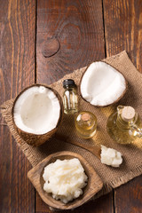 coconut oil and fresh coconut