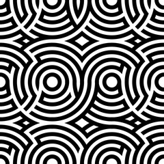 Two-color spiral patterns. Seamless pattern. Vector background. Modern pattern. Hypnotic black line.