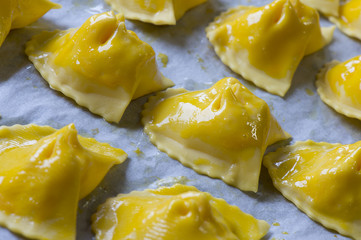 Cheese ravioli (piconi), Italian cuisine handmade