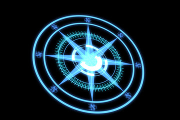 3D digital HUD Element in Motion. Nice 3D Rendering for your futuristic Project
