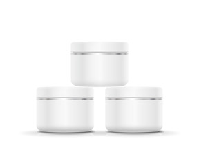 Blank Cosmetic Container for Cream, Powder or Gel. Packages Beauty Products