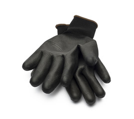 Working black gloves on a white background