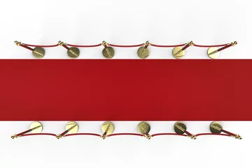 Tableaux ronds sur plexiglas Anti-reflet Théâtre vue de dessus tapis rouge avec barrière de corde