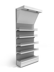 White Blank Empty Showcase 3d render on white
