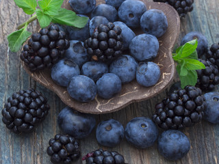 blackberries and blueberries