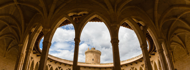 Colonnade of Bellver castle, Palma, Majorca. © iushakovsky