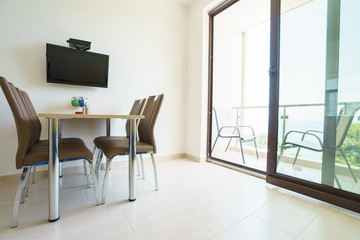 Interior of a living room in a guest house