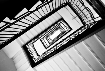 Black and white staircase
